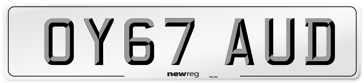 OY67 AUD Number Plate from New Reg